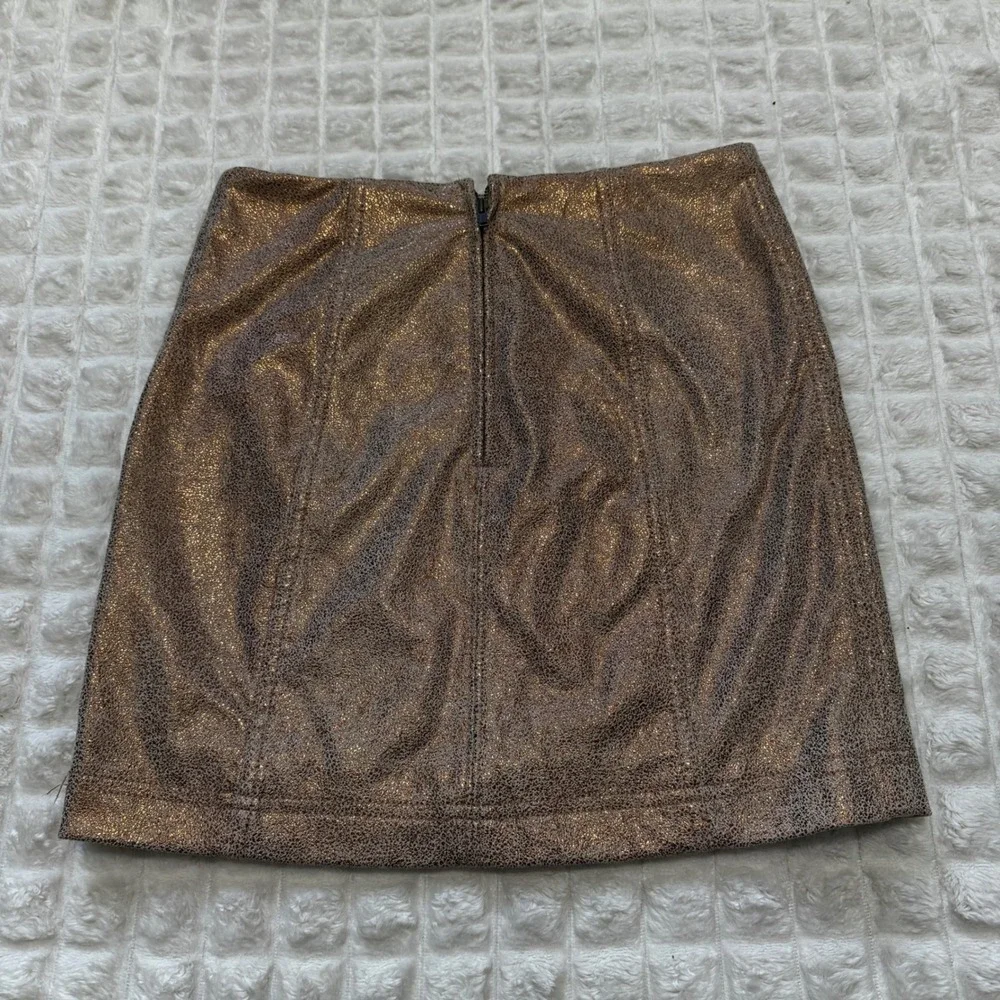 Free People 2 Modern Femme Gold Shimmer Mini Skirt ~ Going Out Party Festive